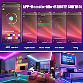 abordables Decoración y lámparas de noche-Tira de luces decorativas coloridas con control remoto por infrarrojos y aplicación de 24 teclas LED de ambiente, adecuada para iluminación de ambientes de salas de estar y dormitorios