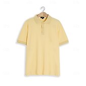 levne Pánské klasické polo-Pánské Waffle Polo košile Golfová košile Ležérní Dovolená Klopa Žebrovaný polo límec Krátký rukáv Módní Základní Bez vzoru Knoflíky Měkké Léto Jaro Běžný Bílá Žlutá Bordó Trávová zelená Khaki Šedá