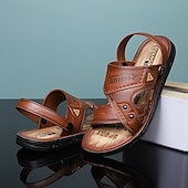 preiswerte Urlaubsandalen-Herrensandalen mit geprägten Details und gepolstertem Fußbett, ideal für lässige Outdoor-Aktivitäten