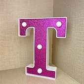 economico Luci decorative-Luci decorative con lettere viola da 16 cm, luci per feste, compleanno, Natale