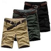 cheap Classic-Men&#039;s Cargo Shorts Shorts Summer Shorts Multi Pocket Flap Pocket Camo Comfort Wearable Knee Length Outdoor Sport Daily Fashion Casual Black Yellow