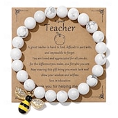 abordables Saison de Diplôme-Bracelet d&#039;appréciation pour enseignant, joli bracelet en argile polymère fait à la main, bracelet extensible en perles avec lettres d&#039;amour, d&#039;enseignement et d&#039;inspiration pour femmes, bijoux de