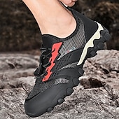 preiswerte Sneaker für Herren-Herren Sneaker Upstream-Schuhe Canyoning Lässig Outdoor PU Leder Netz Atmungsaktiv Bequem Rutschfest Schnürung Schwarz Braun Khaki Sommer Frühling