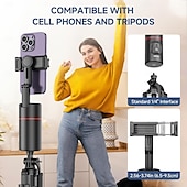 abordables accessoires de forage-Support de téléphone à suivi automatique, support de caméra de téléphone à rotation à 360 degrés, support de suivi de prise de vue intelligent avec perche à selfie à distance pour iPhone Android,
