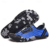 preiswerte Sneaker für Herren-Herren Sneaker Barfußschuhe Upstream-Schuhe Canyoning PU Leder Netz Bequem Rutschfest Atmungsaktiv Schnürung Rot + Grau Blau Grau Sommer Frühling