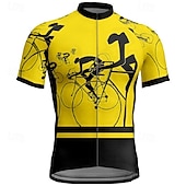 abordables Maillots pour hommes-Homme Maillot de cyclisme Manche Courte Cyclisme T-shirt Maillot avec 3 poches arrière VTT Vélo tout terrain Respirant Séchage Rapide Design Anatomique Évacuation de l&#039;Humidité Jaune Rouge Bleu
