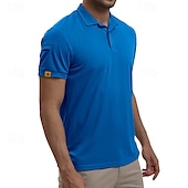 cheap Men&#039;s Classic Polo-Men&#039;s Golf Shirt Golf Polos Shirts Work Casual Lapel Short Sleeve Basic Modern Plain Patchwork Buttons Summer Regular Fit Blue Sky Blue Army Green Golf Shirt