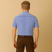 voordelige Overhemden-Oktoberfest Hemd Gingham overhemd Beiers Duits München Weiden Voor heren Doek in traditionele stijl