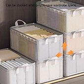 economico Organizzatori di Cassetti per Vestiti-Contenitore portaoggetti per indumenti con struttura in acciaio, contenitore portaoggetti pieghevole in PVC, organizer per indumenti trasparente e resistente per l&#039;organizzazione della camera da letto