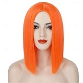 お買い得  トレンドの合成ウィッグ-女性用ブラックボブウィッグ、前髪なしショートストレートボブ、ミドルパート、肩までの長さの耐熱合成ウィッグ、毎日のパーティー、コスプレ、ハロウィンに