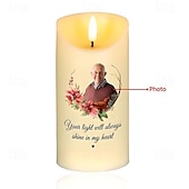 Χαμηλού Κόστους Αναμνηστικό Δώρο-εξατομικευμένο αναμνηστικό κερί led προσαρμοσμένα δώρα συμπάθειας για την απώλεια αγαπημένων προσώπων, κομψό φως ανάμνησης για τη διακόσμηση του υπνοδωματίου του σπιτιού, φόρο τιμής σε αγαπημένα πρόσωπα που πέρασαν