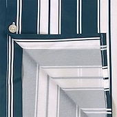 preiswerte Herrenhemd zum Knöpfen-Herren Hemd Sommerhemd Freizeithemd Strandhemd Knopfhemd Blau weiß Kurzarm Streifen Revers Urlaub Hawaiianisch Bekleidung Polyester Mode Lässig Bequem Tasche