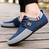 abordables Chaussures Décontractées à Lacets-Baskets décontractées bicolores en tricot pour hommes – Chaussures de sport à lacets en nylon respirant pour un usage quotidien