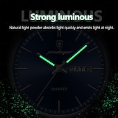 baratos Relógios Quartz-Relógio de Esporte Masculino de Quartzo de Luxo À Prova d&#039;Água Luminosa Data Semana Aço Inoxidável Relógio Masculino Clássico
