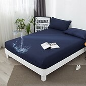 cheap Sheets &amp; Pillowcase-Queen Full King Protective Bed Cover Waterproof Mattress Protector Fitted Waterproof Sheet Bed Protector Mattress Pad Fitted Sheet Adjustable 4 Corners With Elastic Band