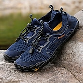 voordelige Herensneakers-Voor heren Sneakers Rivierschoenen Canyoning Casual Dagelijks PU Leder Netstof Ademend Comfortabel Anti-slip Veters Zwart Bruin Groen Zomer Lente