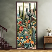 cheap Garage &amp; Door Banners-Cinco de Mayo Door Decorations Mexico Art Door Covers Cactus Door Tapestry Door Curtain Decoration Backdrop Indoor/Outdoor Door Banner for Front Door Farmhouse