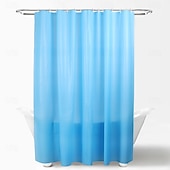 cheap Shower Curtains-Shower Curtain PEVA Waterproof Mildew Resistant Bathroom Curtains with Hooks Easy Installation Quick-Drying 180cm*180cm(70&quot;*70&quot;) White Blue