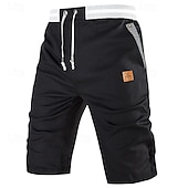 baratos shorts de trabalho-Homens Shorts sociais Burmuda Shorts Shorts de trabalho Bolsos Com Cordão Tecido Conforto Respirável Comprimento do joelho Ao ar livre O negócio Moda Casual Preto Azul