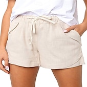 levne Šortky-Dámské šortky baggy kalhoty chinos móda streetwear základní krátké vysoký pas jednobarevné kapsy elastický pás pohodlné měkké mikroelastické venkovní ulice černá khaki světle modrá šedá léto