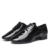 levne Pánské taneční boty-Pánské Společenské boty Bullock Shoes Lakovaná kůže Prodyšné Pohodlné Protiskluzové Šněrování Černá Podzim Zima