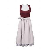 abordables Dirndl-Cerveza Oktoberfest Oktoberfest Falda acampanada Trachtenkleader Oktoberfest / Cerveza bávaro Viena prados Mujer Carnaval Fiesta Festival de Cerveza Paño de estilo tradicional Vestido Delantal Sin