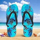 billiga Semester Sandaler-flip flops med tryckta havssköldpaddor för män – strandinspirerad och bekväm stil för strandutflykter, surfing och tropiska semestrar