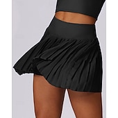 cheap Women&#039;s Skirts &amp; Skorts-US Open Women&#039;s Tennis Skirts Tennis Skirts with Shorts Pleated Side Split Quick Dry Tennis Golf Pickleball Solid Colored Bottoms Black White Blue Tennis Clothing