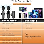 baratos acessórios de perfuração-Microfone de lapela sem fio para iPhone e Android, mini microfone USB-C com redução de ruído, perfeito para gravação, vlog, YouTube, TikTok, podcasts e vídeos de entrevistas