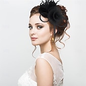 baratos Chapéus e Fascinators-chapéus fascinators com penas para mulheres chapéus kentucky derby chapéu de igreja para festa do chá com faixa de cabeça e clipe