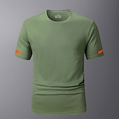 cheap Basic T shirts-Men&#039;s Sport T Shirt Quick Dry  Tee Crew Neck Summer Solid Color Plain Short Sleeves Sports &amp; Outdoors Casual Basic Fitness Casual Daily Dark Grey White Black Top Tee for Men