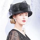 economico Cappelli per feste-cappelli cappello a bombetta in fibra / cappello a cloche cappello da pescatore cappello di paglia matrimonio festa del tè elegante matrimonio con fiocco copricapo copricapo
