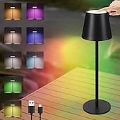 economico Luci decorative-1 lampada da scrivania in metallo RGB interamente in alluminio, con ricarica USB, per camera da letto, testiera del letto, atmosfera interna/esterna, luce touch dimmerabile, dimmerazione infinita