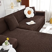 cheap Sofa Cover-Stretch Couch Cushion Cover, 1 2 3 Seater Cushion Covers for L Shaped Sofa Chaise Longue, Sectional Sofa Slipcover Furniture Protector with Elastic Bottom