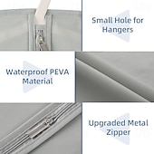cheap Garment Bag &amp; Cover-5 Packs Garment Bags for Hanging Clothes Suit Bags for Closet Storage and Travel Grey Suit Cover Bags with Clear Window for Coats Jackets Shirts