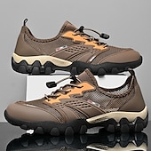 preiswerte Sneaker für Herren-Herren Sneaker Upstream-Schuhe Canyoning Lässig Outdoor PU Leder Netz Atmungsaktiv Bequem Rutschfest Schnürung Schwarz Braun Khaki Sommer Frühling