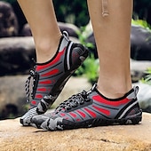 preiswerte Sneaker für Herren-Herren Sneaker Barfußschuhe Upstream-Schuhe Canyoning PU Leder Netz Bequem Rutschfest Atmungsaktiv Schnürung Rot + Grau Blau Grau Sommer Frühling