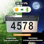 cheap Outdoor Wall Lights-1 Pc Outdoor Solar Door Adress Lights IP44 Waterproof Warm Light White Light Street Sign Lamp Courtyard Street Corridor Lighting Wall Lights House Number Lights