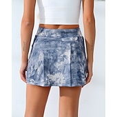 Χαμηλού Κόστους Γυναικείες φούστες και σορτς-Γυναικεία Δετοβαμένο Casual φούστα Φούστες τένις με σορτς Στάμπα Γρήγορο Στέγνωμα Τέννις Γκολφ Μπάντμιντον Ελλειψη Μπλε Ρούχα τένις