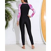 abordables Lycra de surf-Femmes Combinaison de Plongée Rash Guard Protection Solaire UV UPF50+ Léger manche longue Spandex Maillot de Bain maillot de bain ​fermeture éclair sur le devant Natation Surf Plage Sports Nautiques
