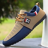 abordables Chaussures Décontractées à Lacets-Baskets décontractées bicolores en tricot pour hommes – Chaussures de sport à lacets en nylon respirant pour un usage quotidien