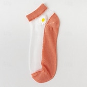 cheap Home Socks-Women Daisy Sheer Socks,Womens Girls Lace Sheer Ankle Sock Thin Mesh Cotton Socks Transparent See Through Tull Low Cut Sock