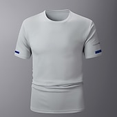 cheap Basic T shirts-Men&#039;s Sport T Shirt Quick Dry  Tee Crew Neck Summer Solid Color Plain Short Sleeves Sports &amp; Outdoors Casual Basic Fitness Casual Daily Dark Grey White Black Top Tee for Men
