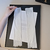 economico Maniche &amp; Sciarpa-Set di maniche di protezione solare scintillanti con strass ad alta elasticità, per donna, maniche dimagranti, stile mondano, maniche corte, maniche estive.