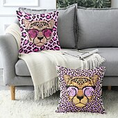 levne zvířecí styl-Dekorativní povlak na polštář zvířecí leopard 1PC měkký čtvercový povlak na polštář pro ložnici obývací pokoj pohovku křeslo