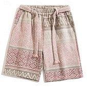 cheap Casual Shorts-Men&#039;s Shorts Summer Shorts Casual Shorts Pocket Drawstring Elastic Waist Moroccan Random Comfort Breathable Short Outdoor Vacation Sport Casual Pink Red