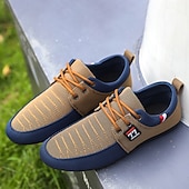 abordables Chaussures Décontractées à Lacets-Baskets décontractées bicolores en tricot pour hommes – Chaussures de sport à lacets en nylon respirant pour un usage quotidien