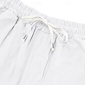 economico Classico-Per uomo Pantaloni di Lino Pantaloni Pantaloni Estivi Pantaloni da Spiaggia Tasca Coulisse Elastico in vita Semplice Comodità Traspirante Vacanza Quotidiano Ferie Hawaiano Boho Nero Bianco