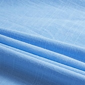 economico Classico-Per uomo Camicia Camicia di lino Camicia con colletto alla coreana Camicia popover Camicia Estiva Abbigliamento da spiaggia Tinta unica Vacanza Casuale Nero Bianco Azzurro cielo Grigio Maniche Corte