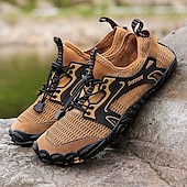 voordelige Herensneakers-Voor heren Sneakers Rivierschoenen Canyoning Casual Dagelijks PU Leder Netstof Ademend Comfortabel Anti-slip Veters Zwart Bruin Groen Zomer Lente